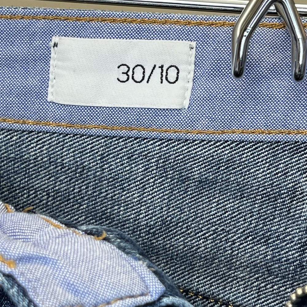 Gap 1969 Destructed Dark Raw Hem Mini Blue Jean Skirt 30 10 - Picture 4 of 7